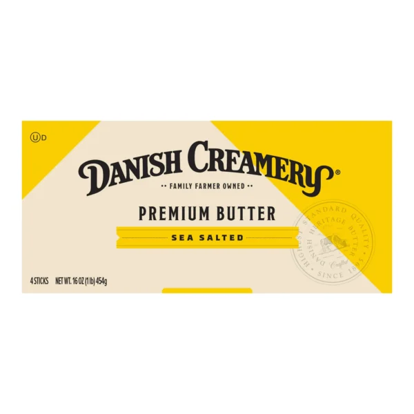 Danish Creamery Premium Butter with Sea Salt 4 Sticks, 1LB