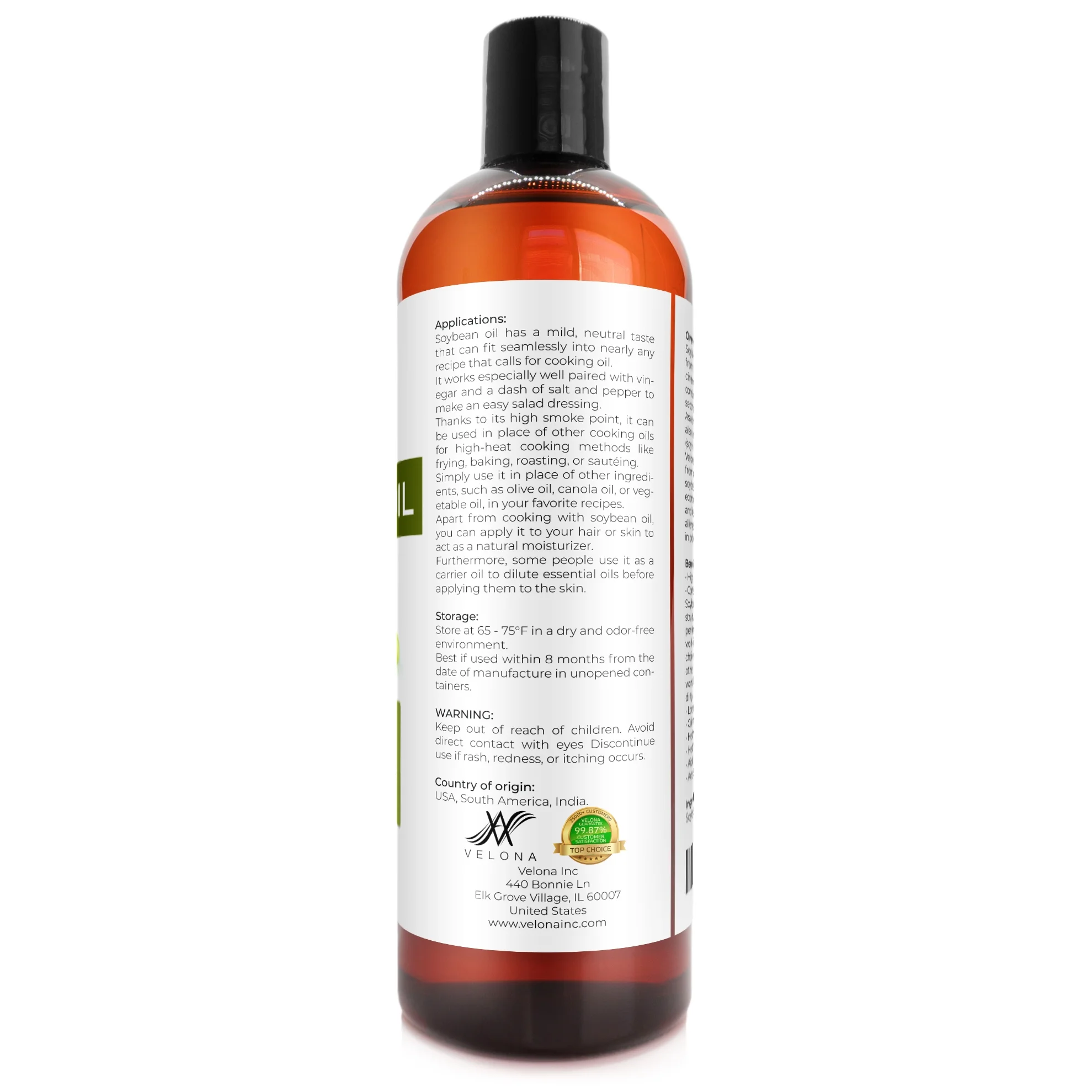 Velona Soybean Oil - 16 oz - Image 4