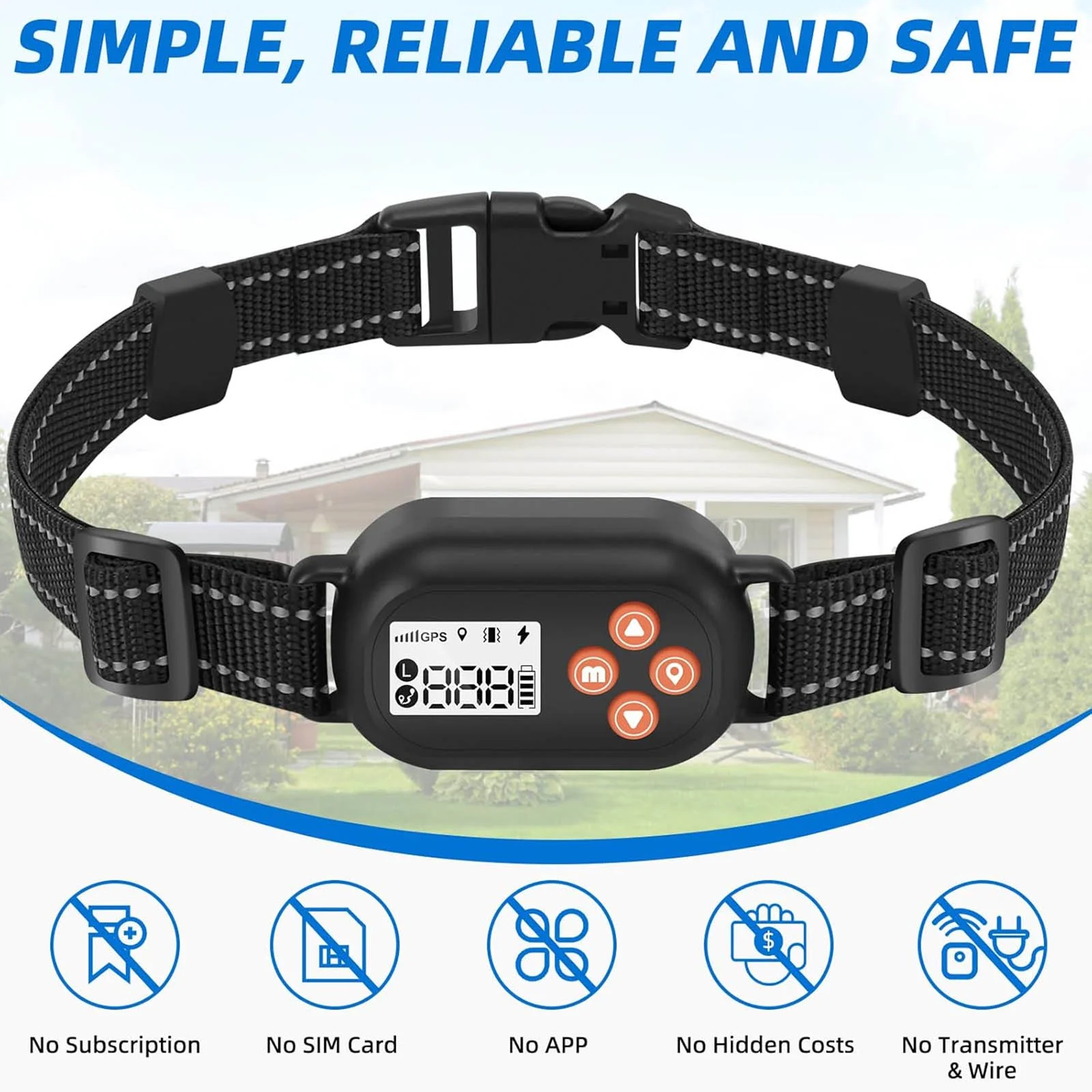 GPS Wireless Dog Fence System Electric Pet Collar with 3 Warning Modes Radius 25-999 Yards - Image 3