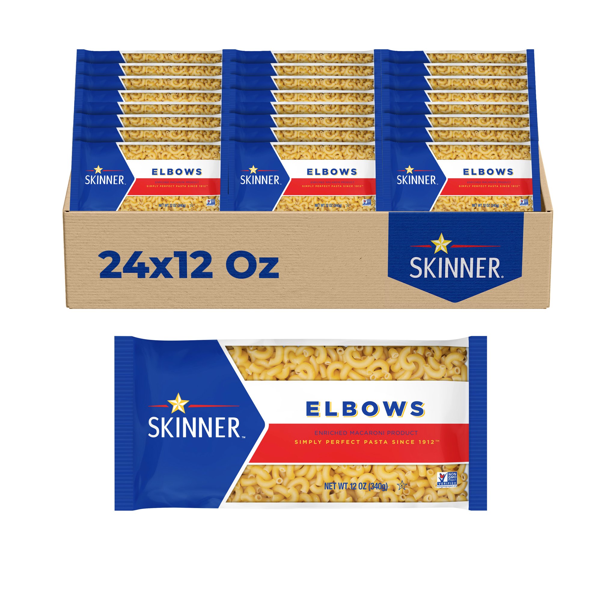 Skinner Elbow Pasta, 24-Pack (12 oz Each)